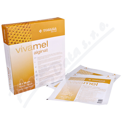 VIVAMEL Alginate steril.kryt s medem 10x10cm 10ks